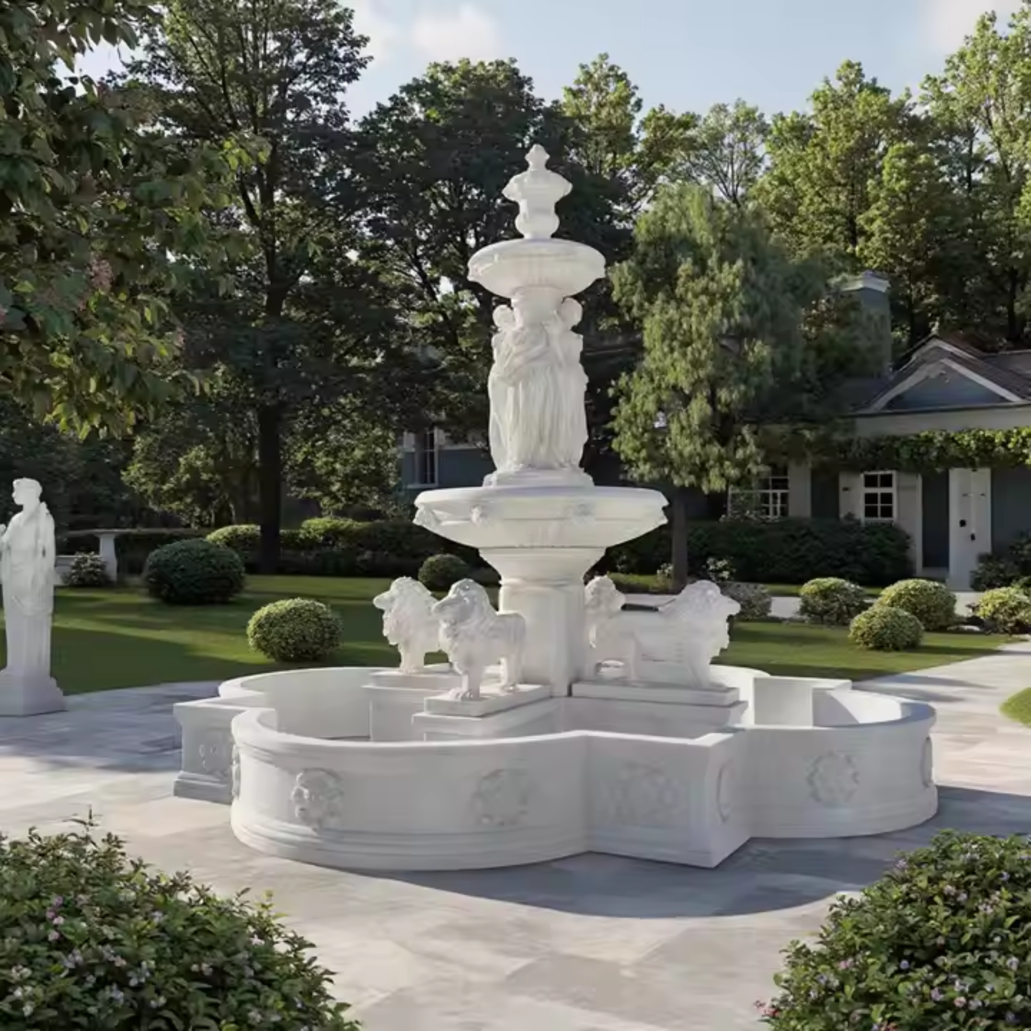 Valente Firenze Three-Tier Marble Fountain